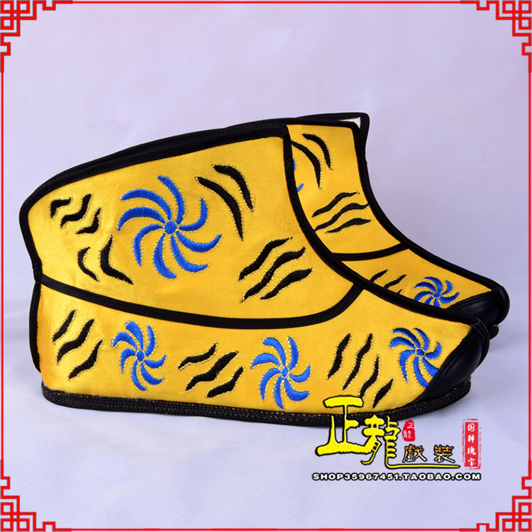 江山.美猴王靴子虎纹靴金黄快靴 猴鞋