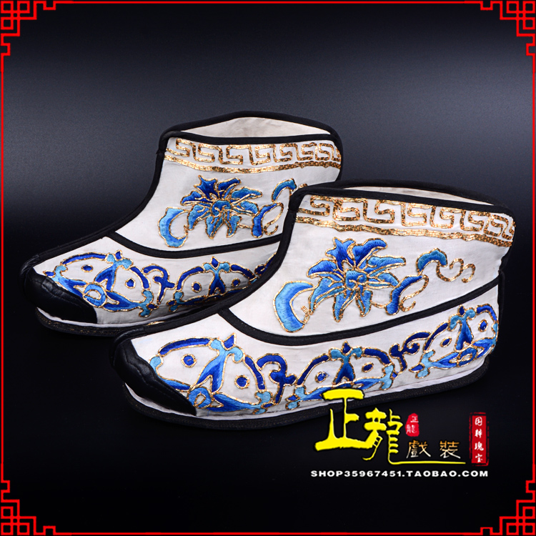 江山三岔口武生薄底 手绣绣花快靴