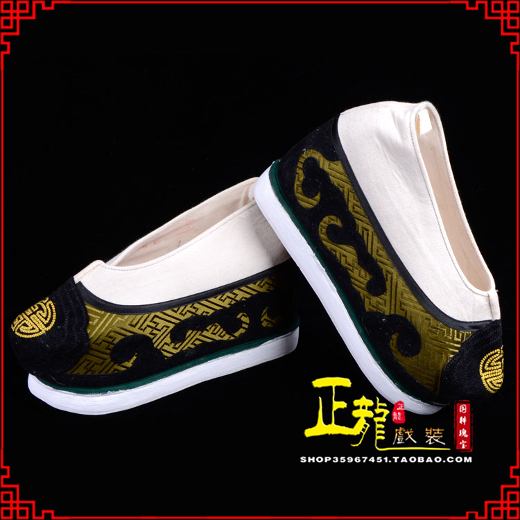 江山戏鞋方口鞋老生鞋老旦鞋三义斋纸底内高福字履