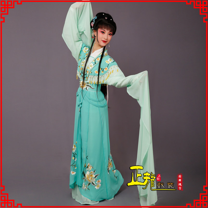 江山青衣水袖戏服演出服 云肩花旦衣